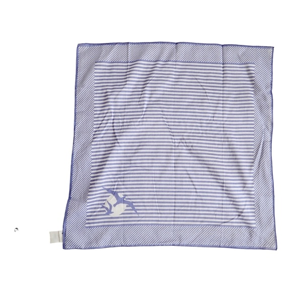 Neusteters Blue White Cotton Seagull Scarf Made in Italy 22" Sq MCM Original Tag - Picture 2 of 16